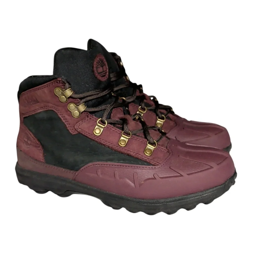 Timberland Converge Boots Boys Size 7 Mid Red Hiking Gorpcore Waterproof WP